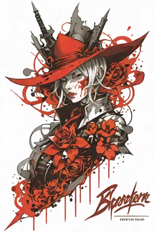 bloodborn lady maria tattoo design idea