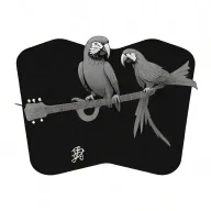 parrot pirate perched on a guitar tattoo design idea