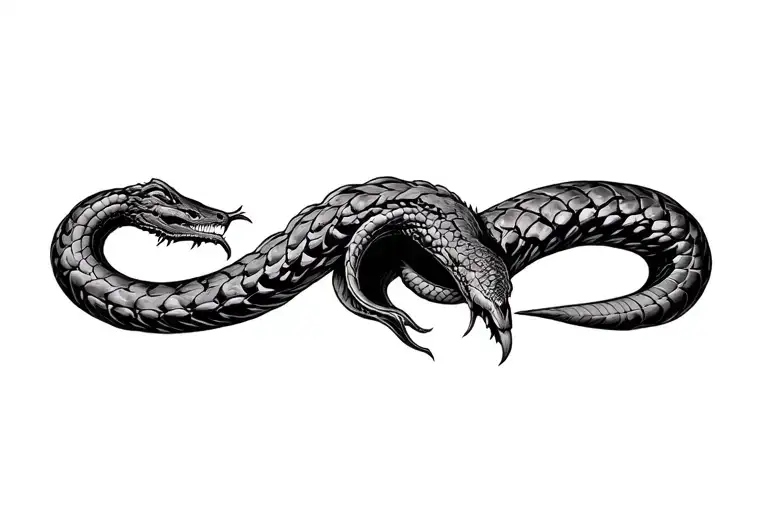 Ouroboros eating its own tail tattoo design idea