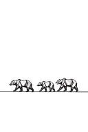 three geometric bears walking in a line. dad, son and daughter tattoo design idea