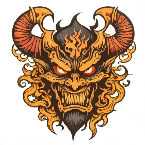 shadow demon standing tattoo design idea