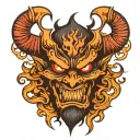 shadow demon standing tattoo design idea