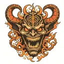 shadow demon standing tattoo design idea