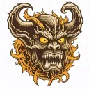 shadow demon standing tattoo design idea