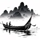 Vietnamese boat tattoo design idea