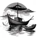Vietnamese boat tattoo design idea