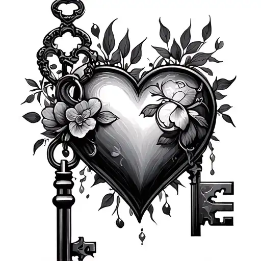 Key To My Heart tattoo design idea