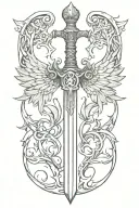 sword with wing tattoo design idea