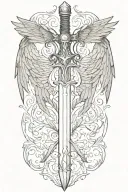 sword with wing tattoo design idea