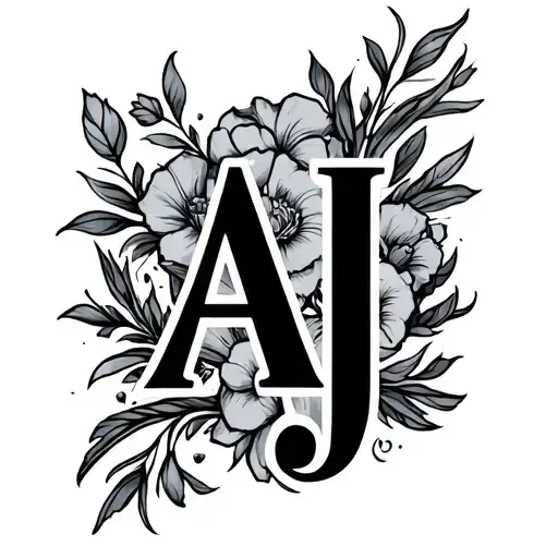 Aj Initials tattoo design idea