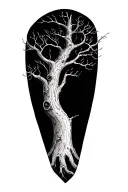 white oak tree tattoo design idea