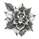 cattleya delicate logo lotus thin lines tattoo design idea