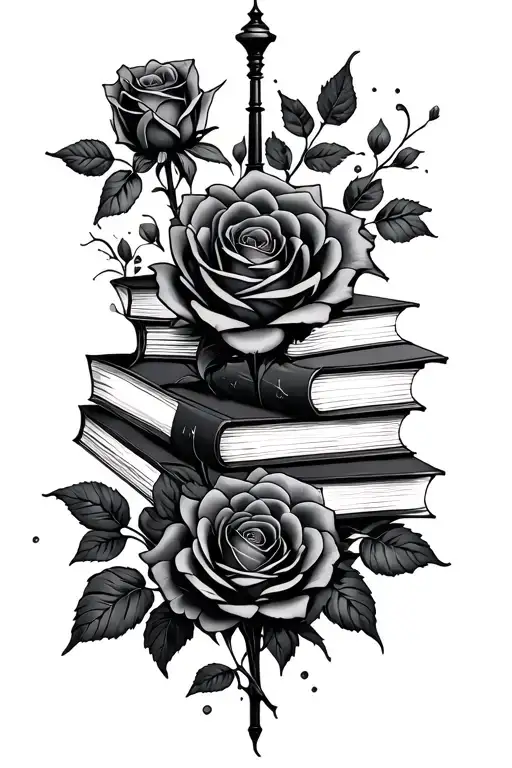 books a dark tower roses tattoo design idea