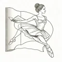 A ballerina coming out of a book open in front tattoo design idea