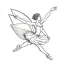 A ballerina coming out of a book open in front tattoo design idea