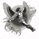 icarus falling from sky tattoo design idea