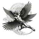 icarus falling from sky tattoo design idea