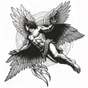 icarus falling from sky tattoo design idea