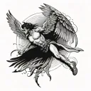 icarus falling from sky tattoo design idea