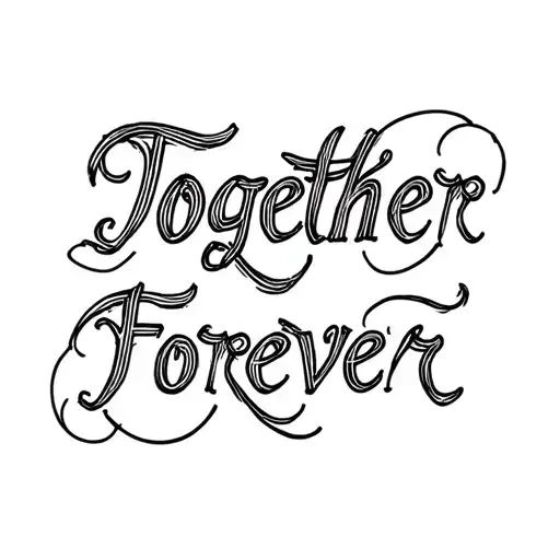 "TOGETHER FOREVER" ABIGRAM tattoo design idea