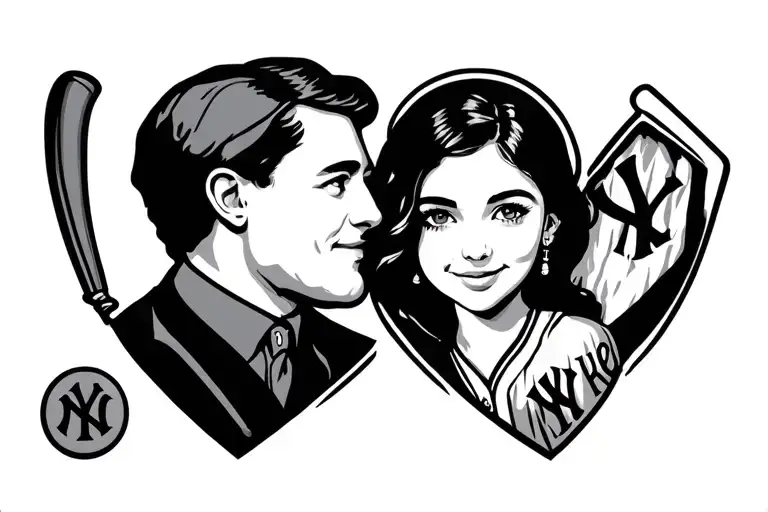 father daughter Yankees memorial tattoo tattoo design idea