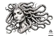 urban African culture Medusa tattoo design idea
