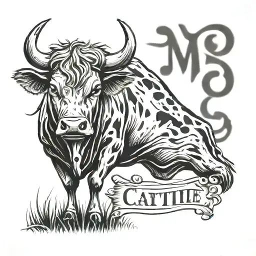 my family symbol is cattle, my name means gracefully, my surname mean... tattoo design idea