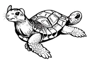 Turtle kicks Rabbit tattoo design idea