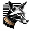 Egyptian jackal form tattoo design idea
