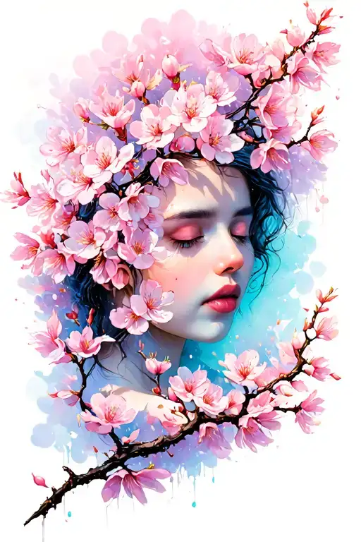 cherry blossoms tattoo design idea