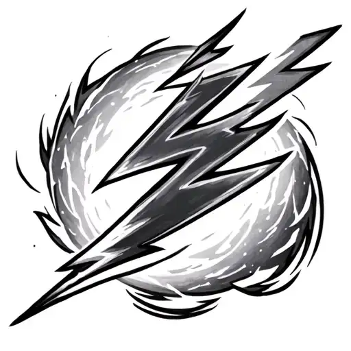 13 Point Lightning Bolt tattoo design idea