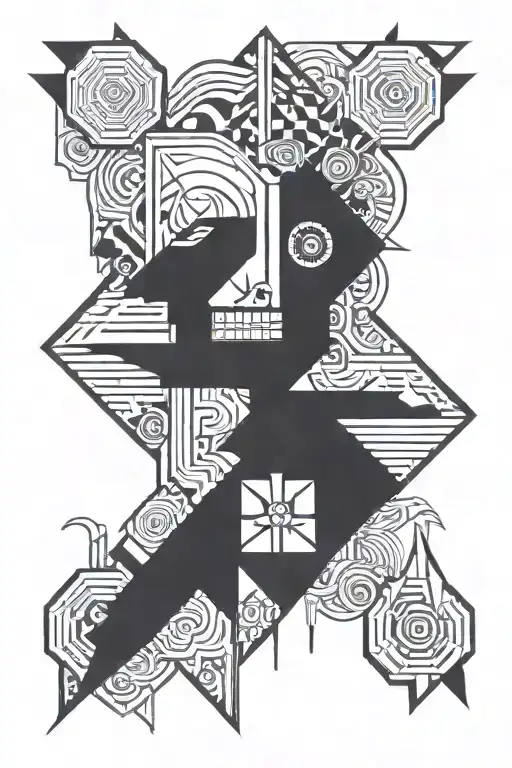 artdeco baron samedi voodoo veve tattoo design idea