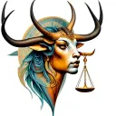 LIBRA AND TAURUS tattoo design idea