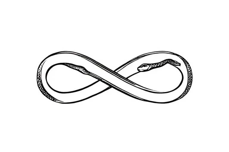 small snake infinity knot with snake wrapped tattoo design idea