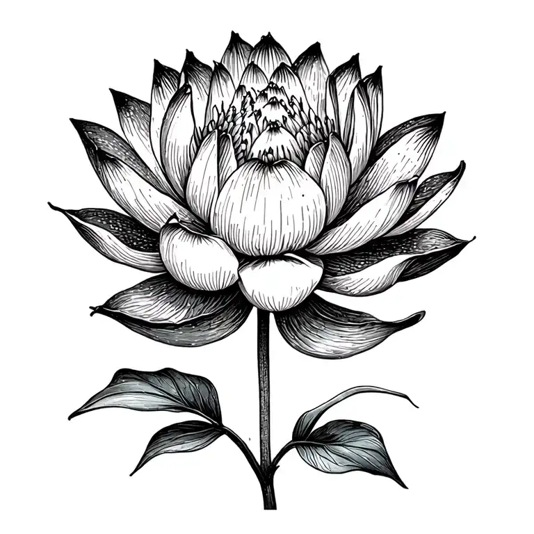lotus flower large tattoo design idea