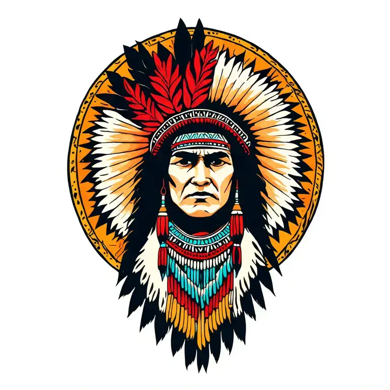 Cherokee Indian tattoo design idea