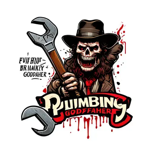 "Plumbing Godfather " mobster with wrench  tattoo design idea