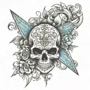 words: " Risk It All" LWC tattoo design idea