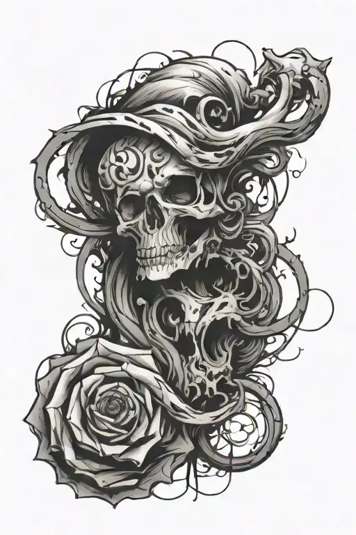 grunge arm sleve tattoo design idea