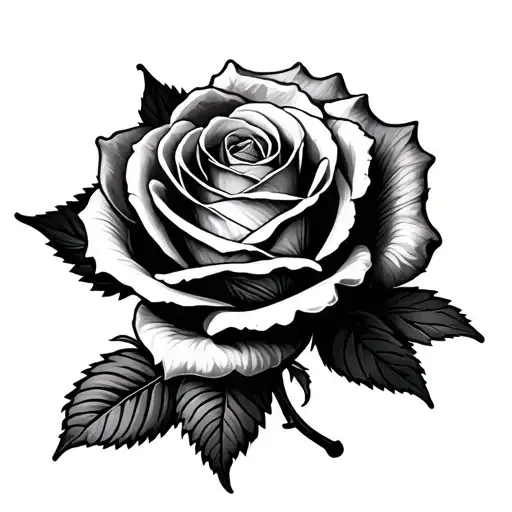rose with weed nugs tattoo design idea