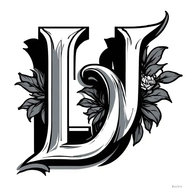 Double L letter tattoo design idea