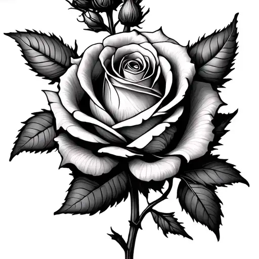 Rose And Thistle Entwined tattoo design idea