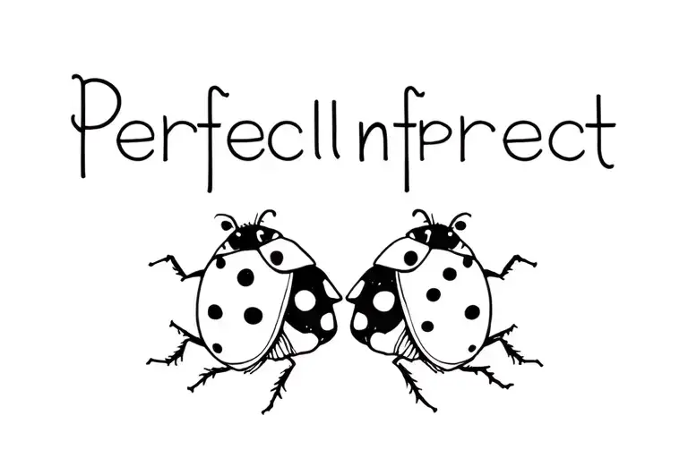 "Perfectly imperfect " lady bug sitting together tattoo design idea