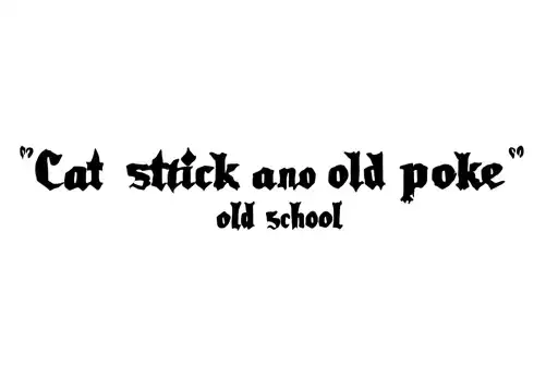 "Cat stick and poke&old school" tattoo design idea
