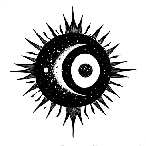 moon and sun tarot card tattoo design idea