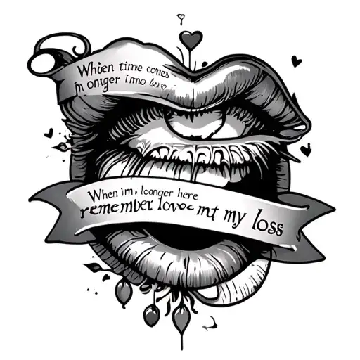 a tattoo that says when the time comes and im no longer here remember my love not my loss  tattoo design idea