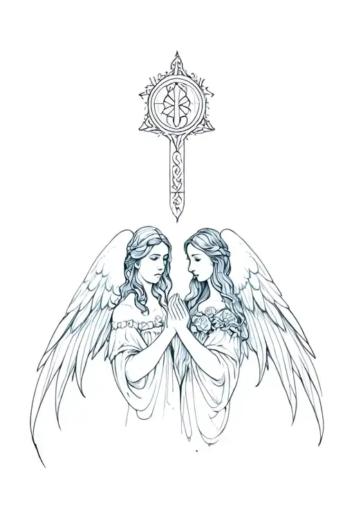 sophia and angel ambigram tattoo tattoo design idea
