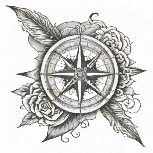 Compass arm band tattoo design idea