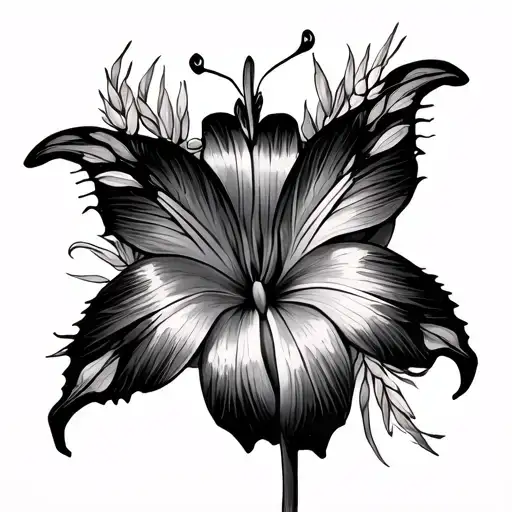 wheat sheets, love, butter fly, tiger Lilly tattoo design idea