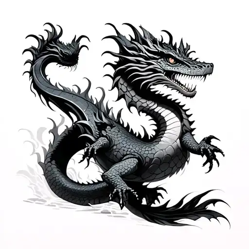 Japanese Water Dragon tattoo design idea